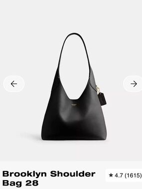 Coach Brooklyn Shoulder Bag in Black with Gold Accent